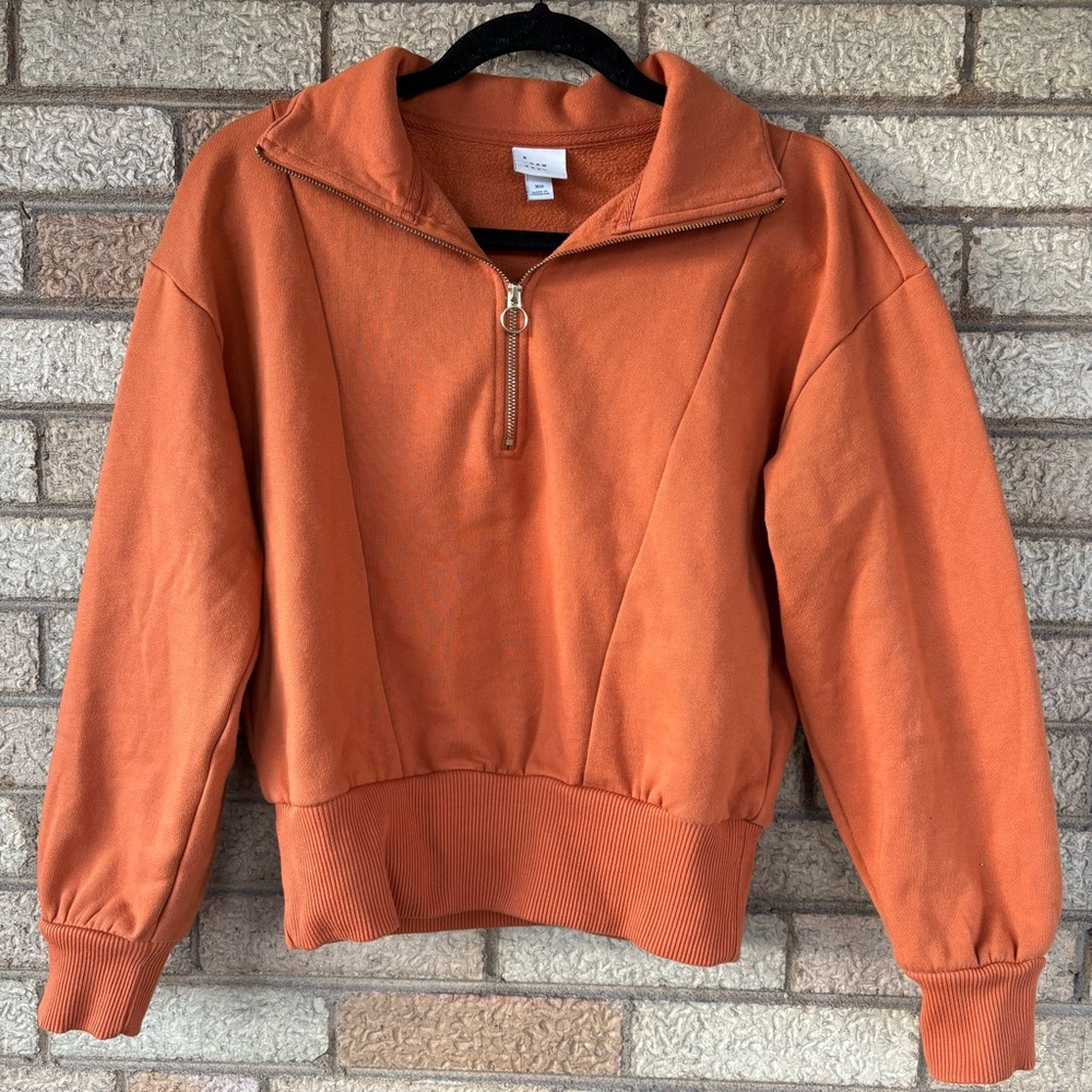 a new day Burnt Orange Half-Zip Pullover Sweatshirt